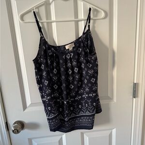 LOFT Dark Blue Geometric Print Camisole